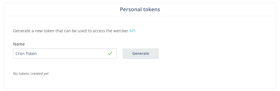 Generate Wercker token