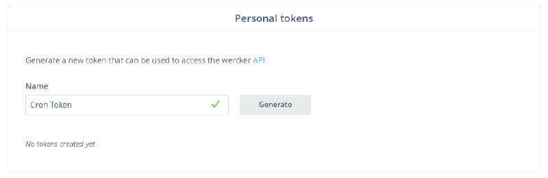 Generate Wercker token