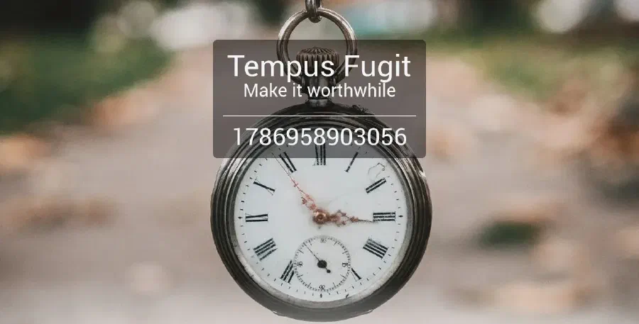 The Tempus Fugit hero: a pocket watch photograph behind a running millisecond counter